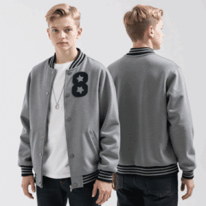 youth varsity jacket with number patch