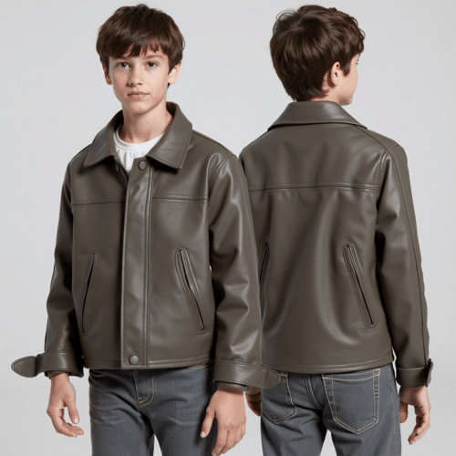 taupe faux leather jacket for boys 1 taupe faux leather jacket for boys