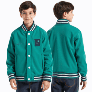 teal kids varsity jacket