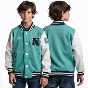 teal varsity jacket for kids