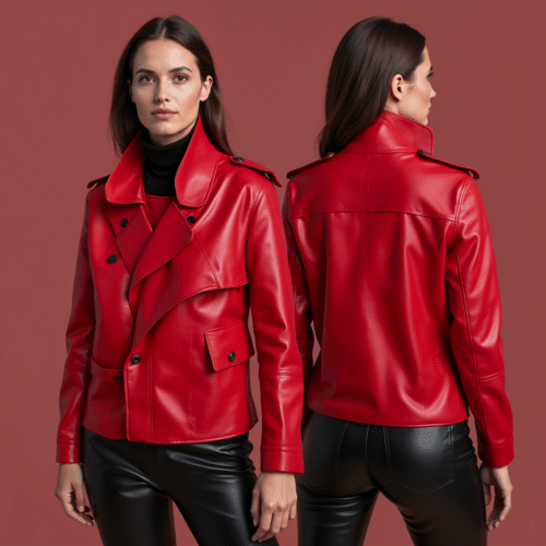 women's red faux leather jacket - Eton OEM Collection 1 women's red faux leather jacket