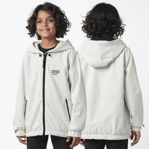Kids Grey Hooded Jacket with Zipper 1 kids grey hooded jacket with zipper
