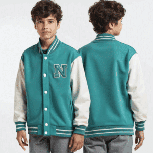 Teal varsity jacket for kids
