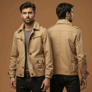 slim fit beige men's jacket