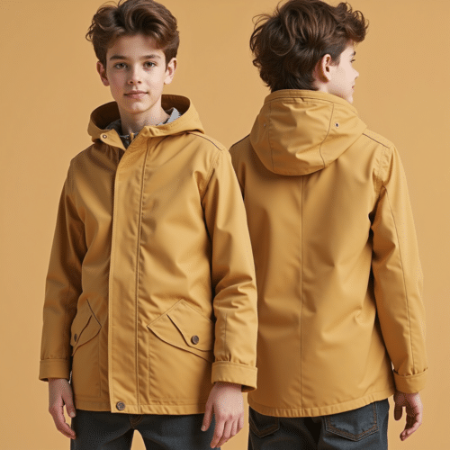 Children's Mustard Yellow Hooded Jacket 1 children's mustard yellow hooded jacket