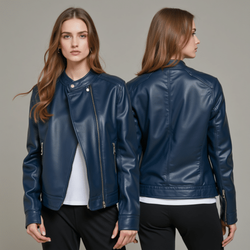 women's navy faux leather jacket 1 women's navy faux leather jacket