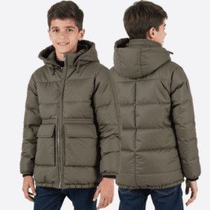 Kids olive green puffer jacket